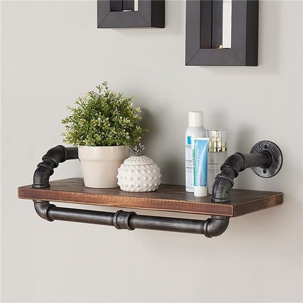 Armen Living Armen Living LCISSH24 24 in. Isadore Industrial Pine Wood Floating Wall Shelf in Gray Walnut LCISSH24